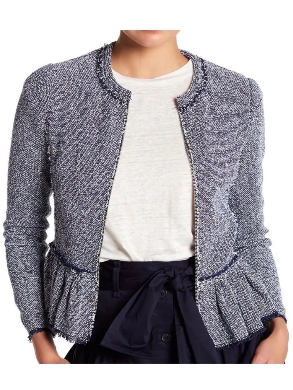 Rebecca Taylor Tweed Jacket with Peplum Hem